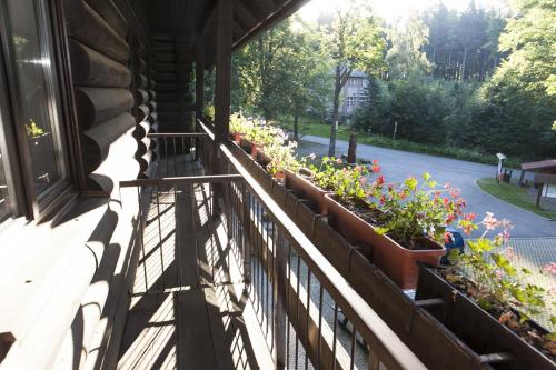 Balkón nebo terasa v ubytování Hotel Křemešník