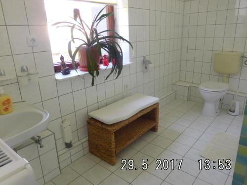 ห้องน้ำของ Ferienwohnung am Schloss