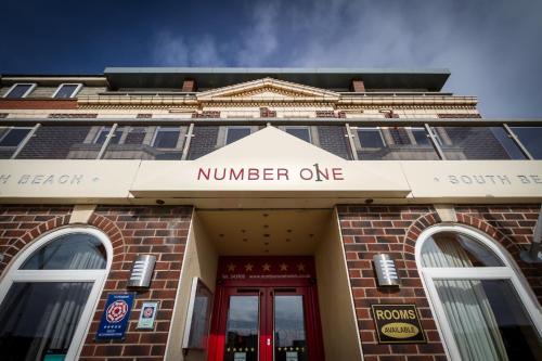 a building with a number one sign on it at Number One South Beach in Blackpool