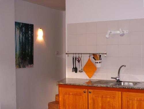 a kitchen with a sink and a counter at Casa Creativa in Hermigua