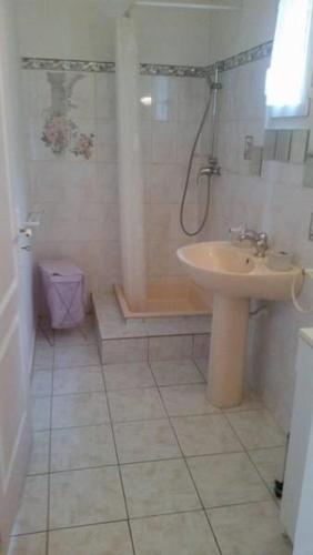 une salle de bain avec un lavabo, une douche et des toilettes dans l'établissement Paradise House, à Crillon-le-Brave