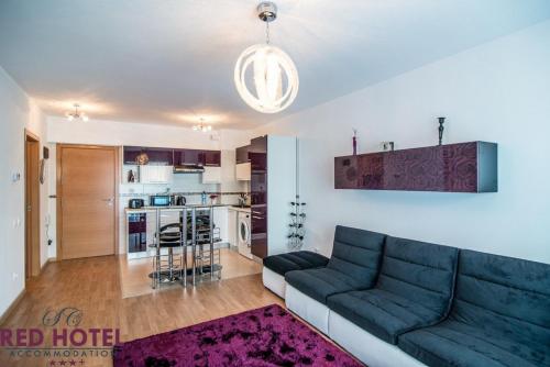 Kuchyň nebo kuchyňský kout v ubytování Red Hotel Accommodation