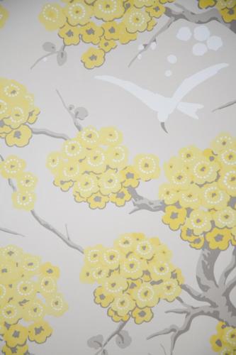 a pattern of yellow flowers on a white background at The Langtons in Eastbourne