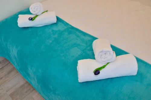 a cake with towels on top of a table at Villa Biondina in Senj
