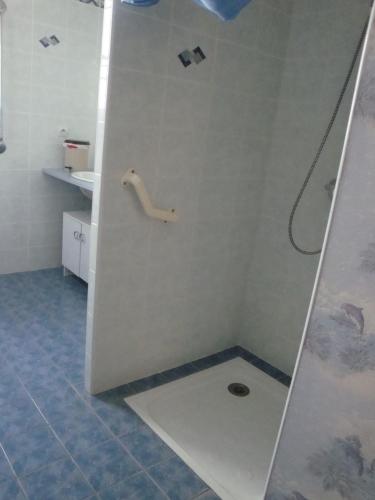 une cabine de douche dans une salle de bain avec douche dans l'établissement La Tuilerie, à Noyers-sur-Cher