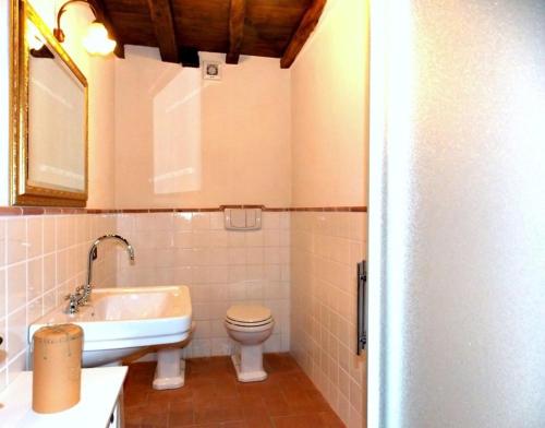 a bathroom with a toilet and a sink at Tenuta Poggio Marino in Dicomano