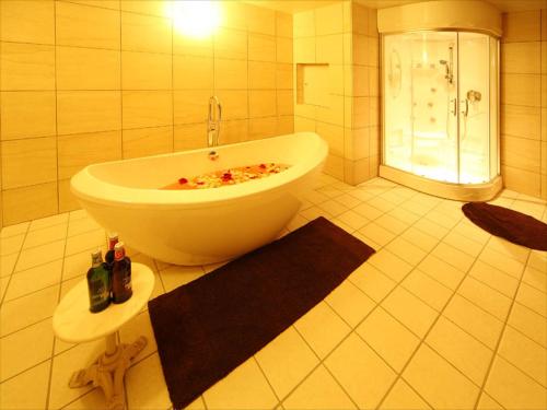 Koupelna v ubytování Hotel Amandi