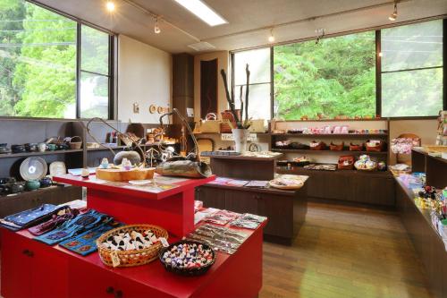 a shop with a lot of different items on display at Yamagataya in Kitakata