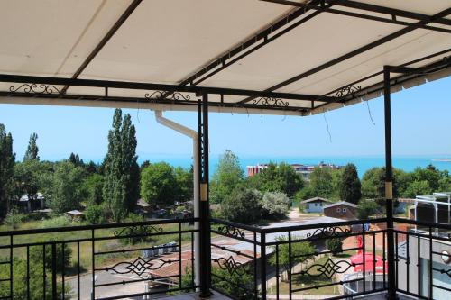 a view of a park from a balcony at Flowers Apartments in Nesebar