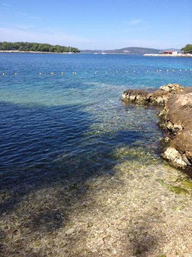 a large body of water with rocks in it at Apartments Hortenzija in Maslinica