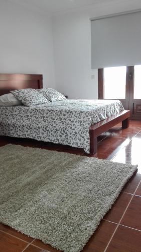 a bedroom with a bed and a rug on the floor at VistaFreita- Rooms & Suites in Arouca