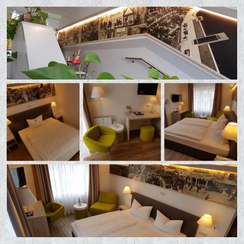 a collage of photos of a hotel room at Hotel Residence in Bad Segeberg