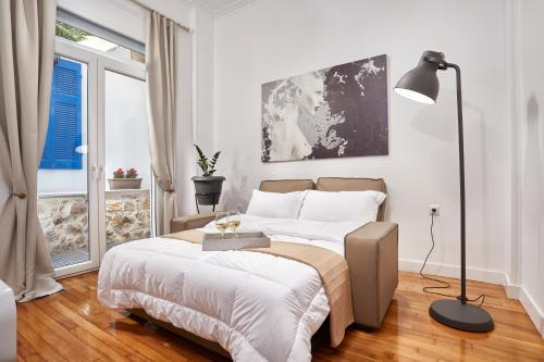Katil atau katil-katil dalam bilik di Luxury apartment central