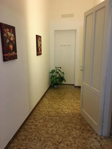 an empty hallway with a door and a plant at Il Giardino dei Limoni in Custonaci