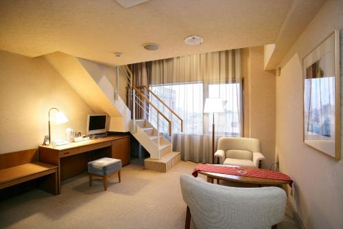 O zonă de relaxare la Ohta Grand Hotel