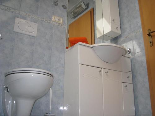 a bathroom with a toilet and a sink at Apartment Gaspercic in Bovec