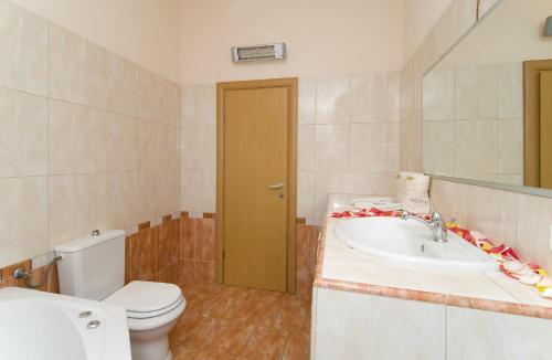een badkamer met een toilet en een wastafel bij Apartment Mihanovic in Žrnovnica