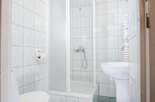 ドゥシュニキ・ズドルイにあるRancho Panderozaのバスルーム(シャワー、トイレ、シンク付)