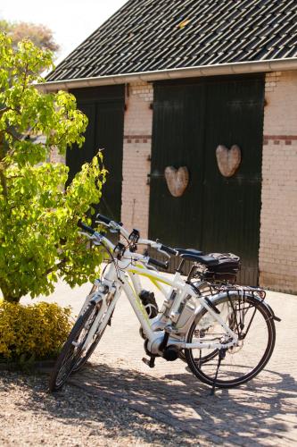 a bike parked in front of a house at Bed and Breakfast Klein Groenbergen in Leersum