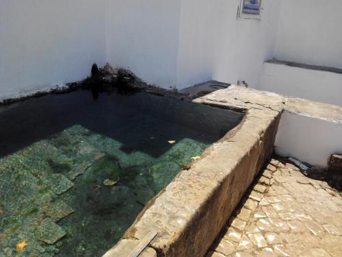 a pool of water in a corner of a room at Casa Do Avô In Montejunto in Cadaval