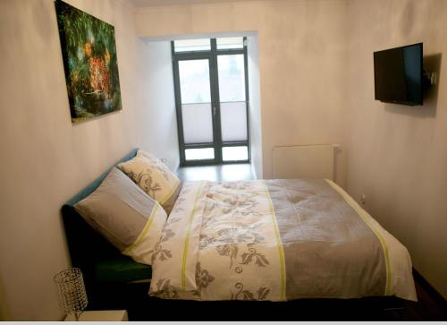 Voodi või voodid majutusasutuse Tęczowe Wzgórze Apartament Oaza toas