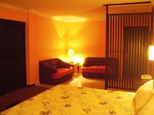 Χώρος καθιστικού στο Hotel Le-Gar