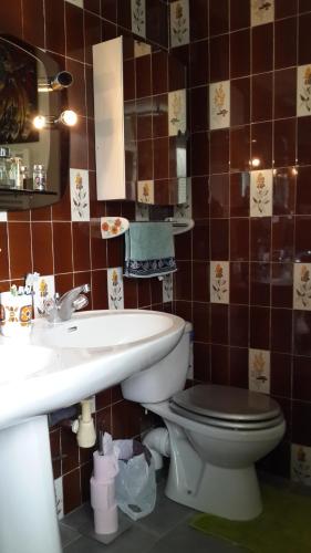 y baño con aseo y lavamanos. en Lovely house en Cagnes-sur-Mer