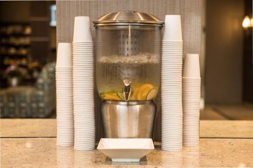 a food processor with a bunch of bananas in it at Park Town Hotel in Saskatoon