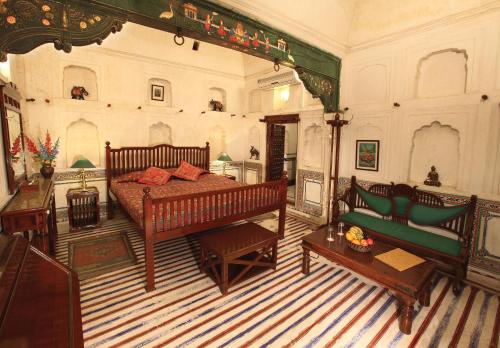 Χώρος καθιστικού στο Hotel Mandawa Haveli