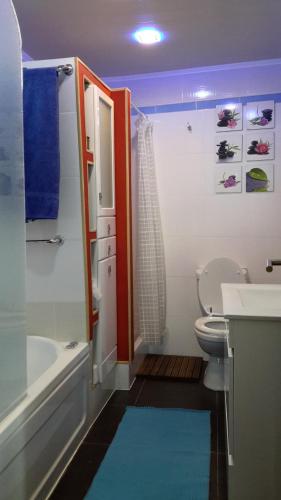 カリェタにあるBeautiful Apartment Fontesのバスルーム(トイレ、洗面台、シャワー付)