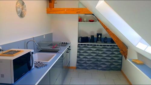 L'Appart Cosy - Proche ZOOPARC de Beauvalにあるキッチンまたは簡易キッチン