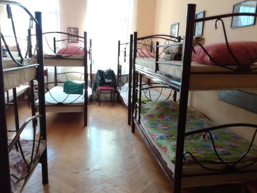 a room with a bunch of bunk beds at Hostel in Batumi in Batumi