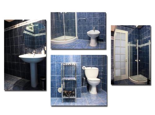 un collage de cuatro fotos de un baño en Appartement Square Alziary, en Niza