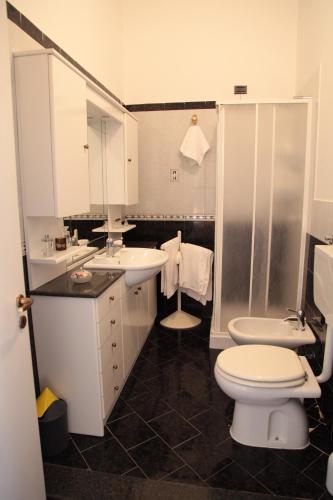 a bathroom with a toilet and a sink at Affittacamere casagalez in Santa Domenica