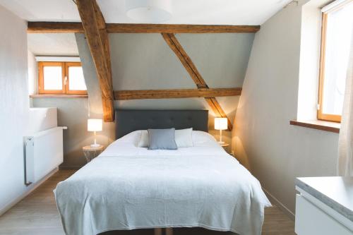Postel nebo postele na pokoji v ubytování HISSLA ALSACE CHIC& COSY BARR Wine Route