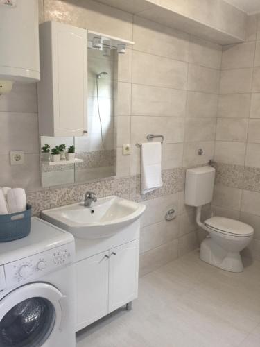 Koupelna v ubytování Apartmani Roko