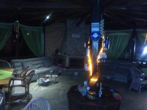 Χώρος καθιστικού στο Patra Rooms Skala Prinou