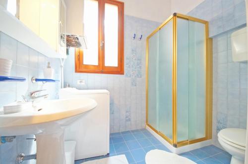 een badkamer met een wastafel en een douche bij DolceVita Apartments N 250 in Venetië