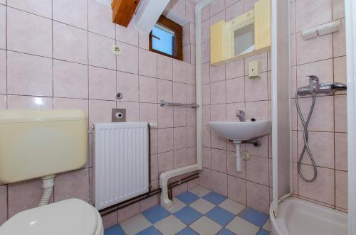 a bathroom with a toilet and a sink at Apartments Bilo in Primošten