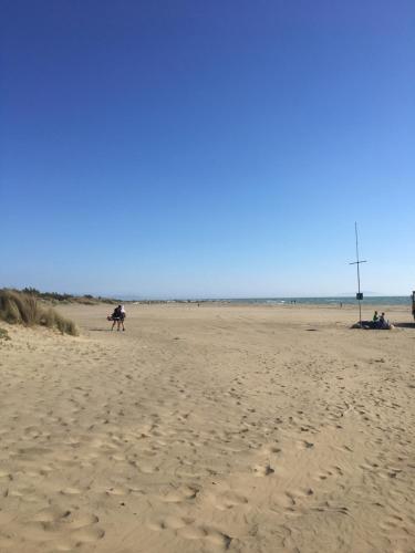 a person riding a horse on the beach at Hotel Grifone in Principina a Mare