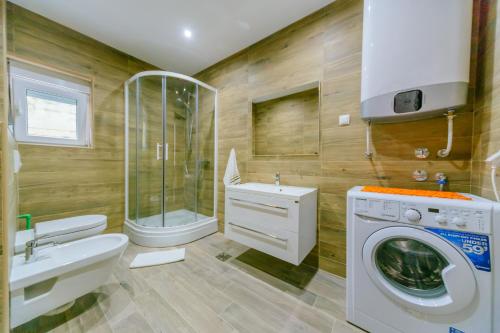 Koupelna v ubytování Apartments Bujkovic