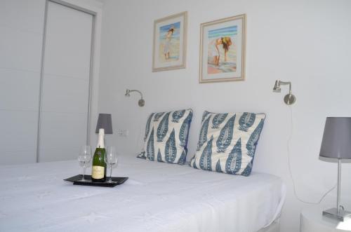 Tempat tidur dalam kamar di Arenales del Mar Menor - 9608