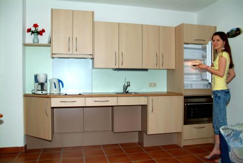 A kitchen or kitchenette at Apartments Grabler