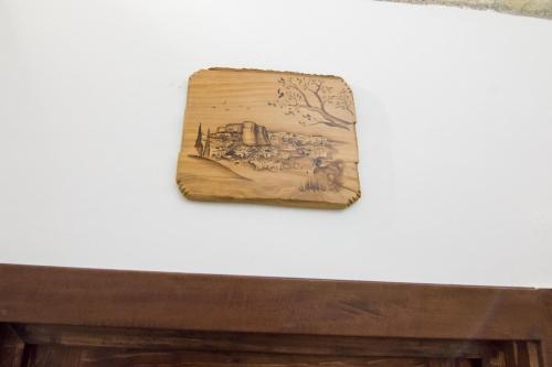 a drawing of a train on a wall at Rifugio Massafera 2 in Massafra