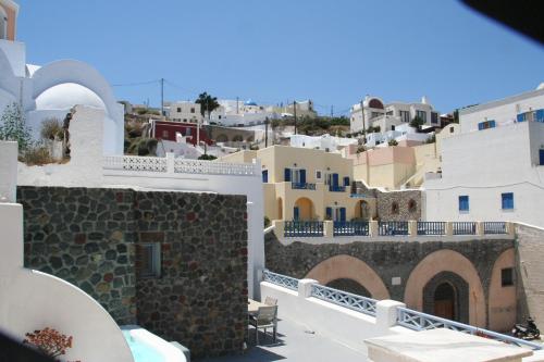 a view of the town from the roof of a building at Anatoli Hotel & Spa in Fira