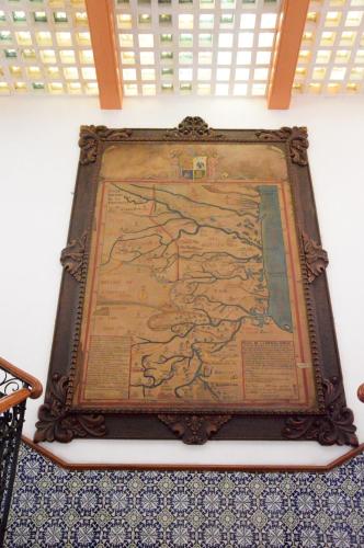 a large map in a frame on a wall at Hotel Los Monteros in Ciudad Victoria