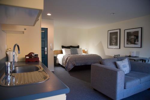 Cama o camas de una habitación en Akaroa Criterion Motel