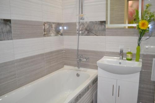 Bilik mandi di Apartment on Yuvilejnyj avenue