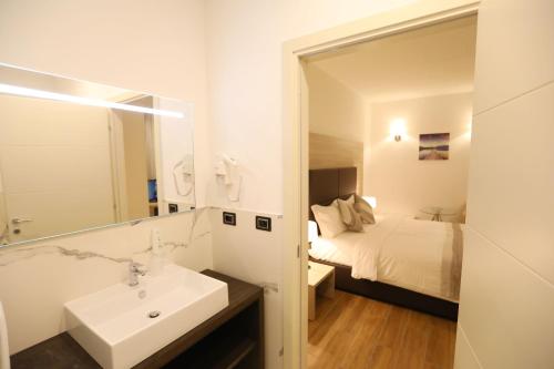 Koupelna v ubytování Hotel Nuvola