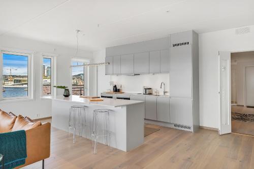 Dapur atau dapur kecil di Wright Apartments - Sørenga